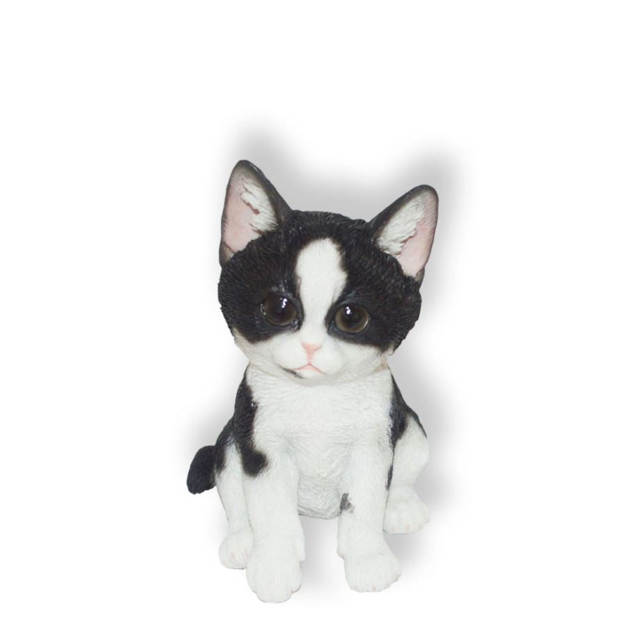 Chat noir et blanc décoratif 4 po x 4 po x 6 po