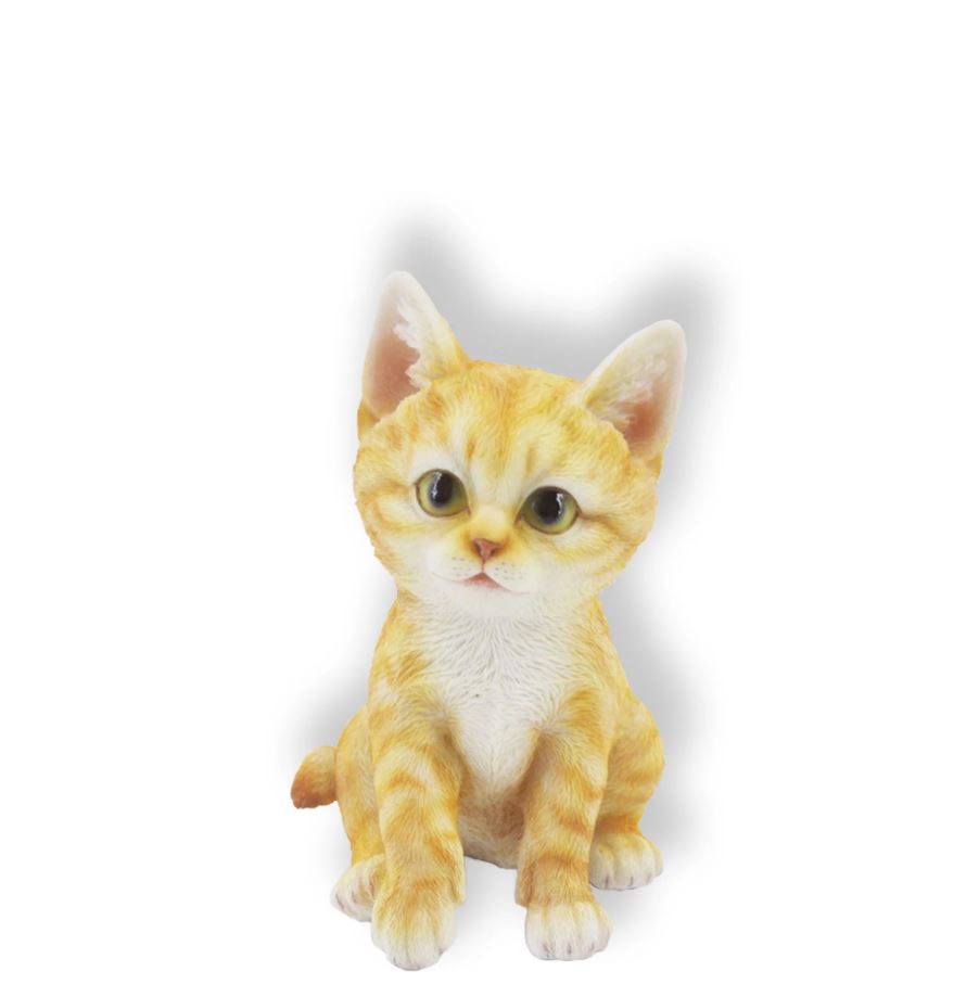 Chat orange et blanc décoratif 4 po x 4 po x 6 po
