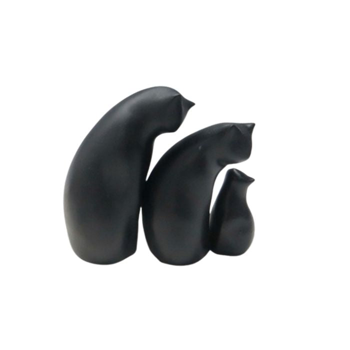 Famille de 3 chats noirs 5,5 po x 2,25 po x 4,5 po