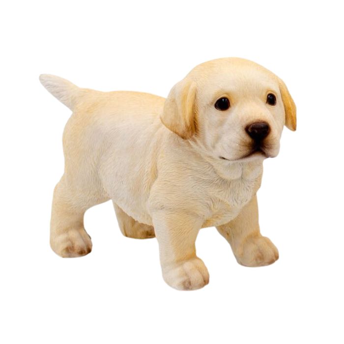 Petit chien labrador décoratif 6 po x 3 po x 5 po beige