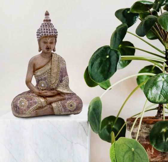 Bouddha Dhyanna assis 7 po x 3,5 po x 10 po