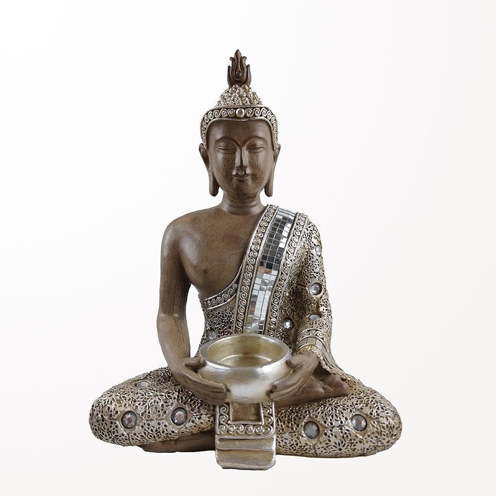 Bouddha assis avec bougeoir