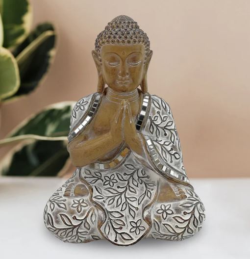 Bouddha assis qui prie 4 po x 3 po x 6 po