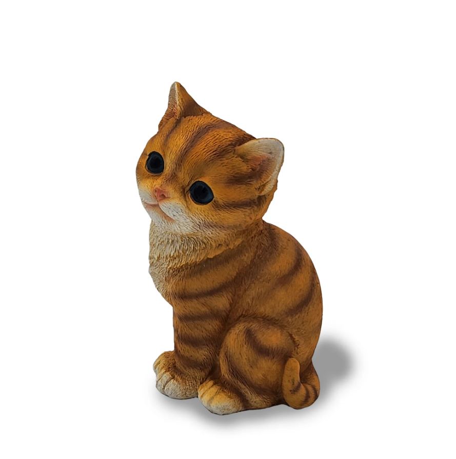 Chat orange en polyrésine 3,5 po x 4 po x 6 po