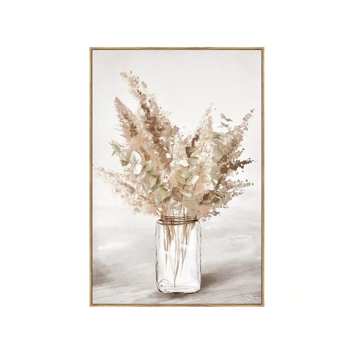 Tableau 23 po x 35 po fleurs dans une jarre effet aquarelle