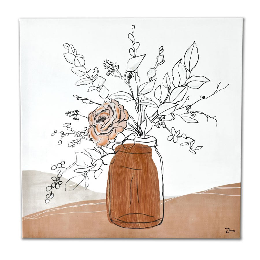Tableau 20 po x 20 po bouquet dans jarre