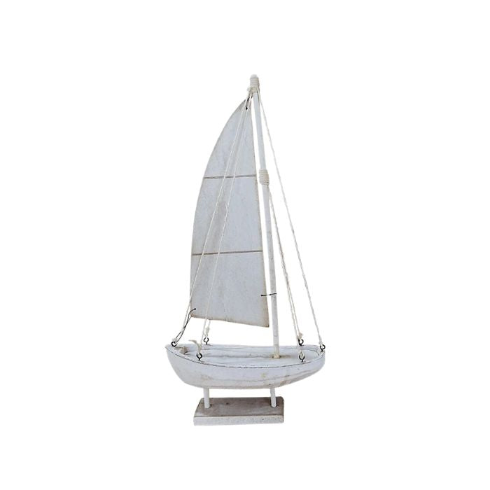 Voilier 7 po x 2 po x 15 po blanc