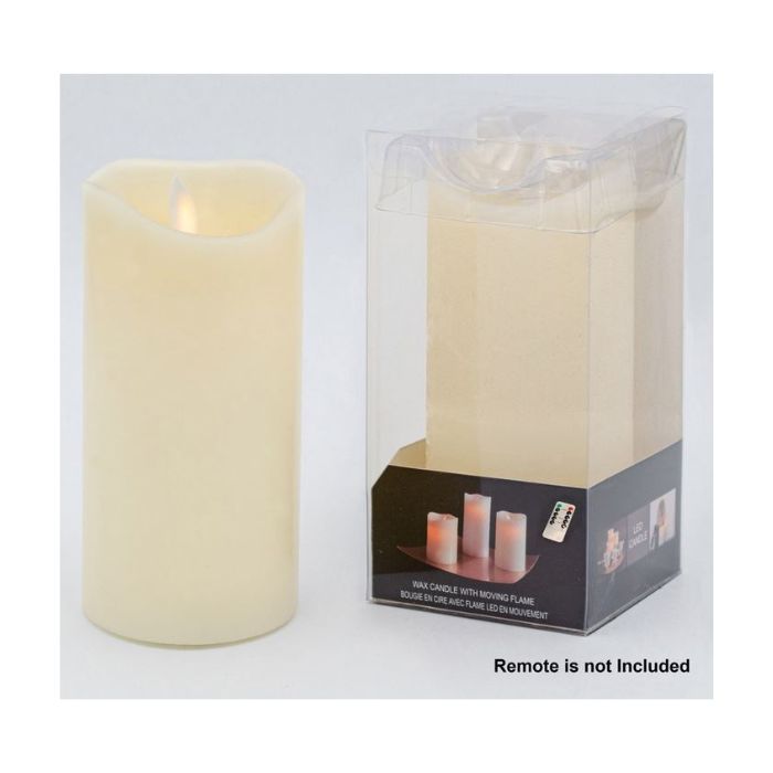 Chandelle en cire DEL effet flamme en mouvement crème