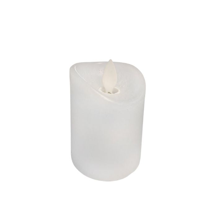 Chandelle en cire DEL effet flamme en mouvement blanche