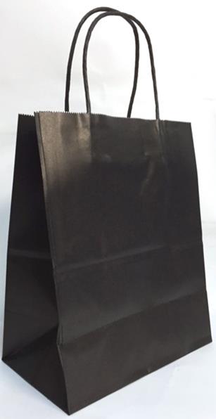 Sac cadeau petit 6 po x 8,5 po papier kraft noir (paquet de 12)