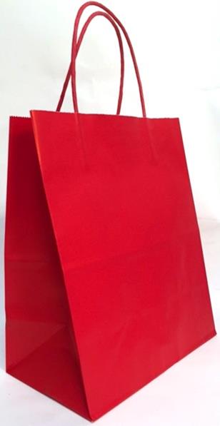 Sac cadeau petit 6 po x 8,5 po papier kraft rouge (paquet de 12)