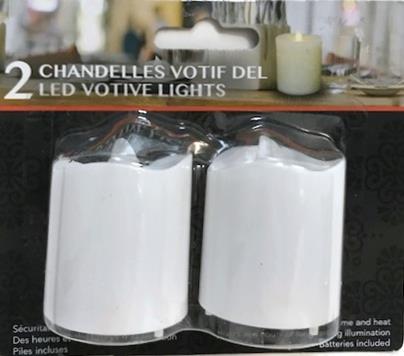 Chandelle votive au DEL (paquet de 2)