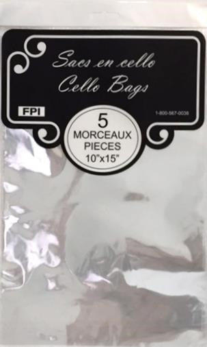 Sac cello transparent 10 po x 15 po (paquet de 5)