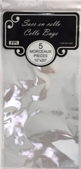 Sac cello transparent 10 po x 20 po (paquet de 5)