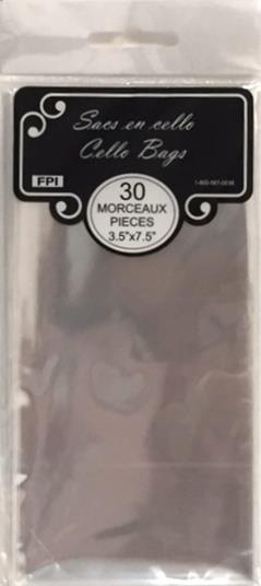 Sac cello transparent 3,5 po x 7,5 po (paquet de 30)