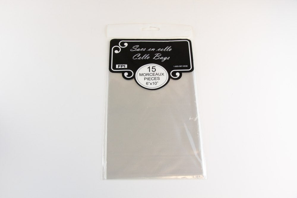 Sac cello transparent 6 po x 10 po (paquet de 15)
