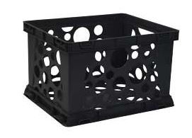 Boîte de rangement 16,5 po x 13,5 po x 10,5 po en plastique cercles noir