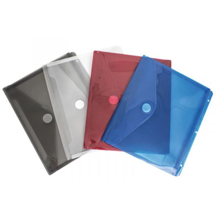 Pochette en plastique 8 po x 12 po avec bouton