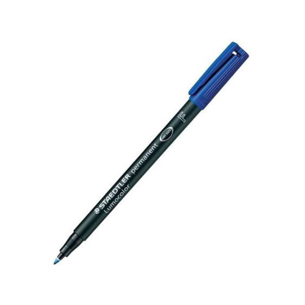 Crayon permanent pointe fine Staedtler Lumocolor bleu