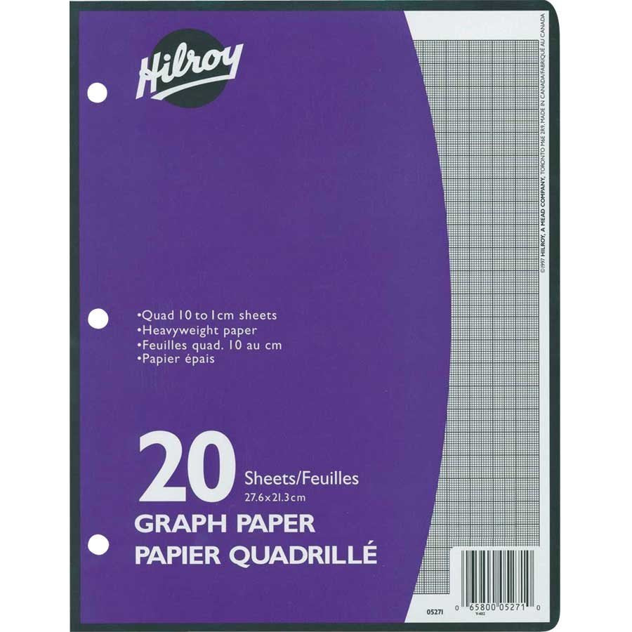 Feuilles mobiles quadrillées millimétriques 8,5 po x 11 po (paquet de 20)