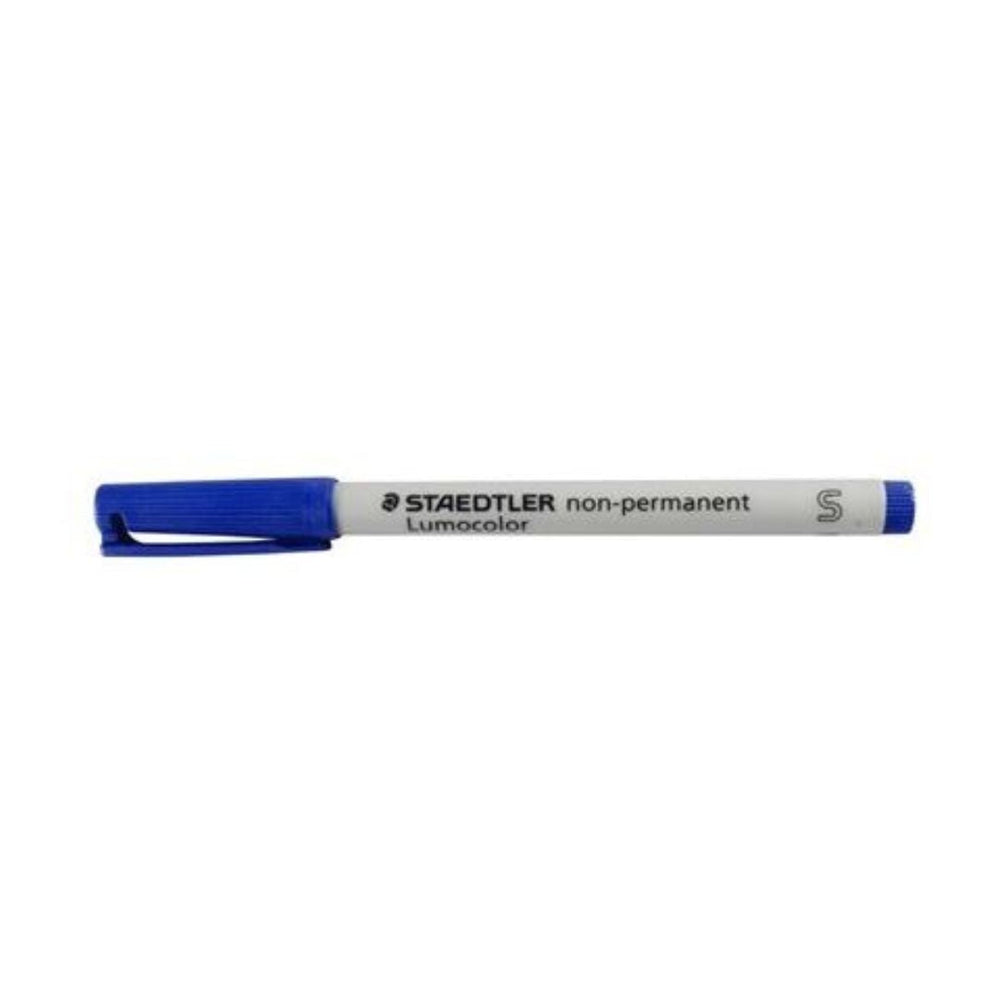Crayon non permanent pointe super fine Staedtler Lumocolor bleu