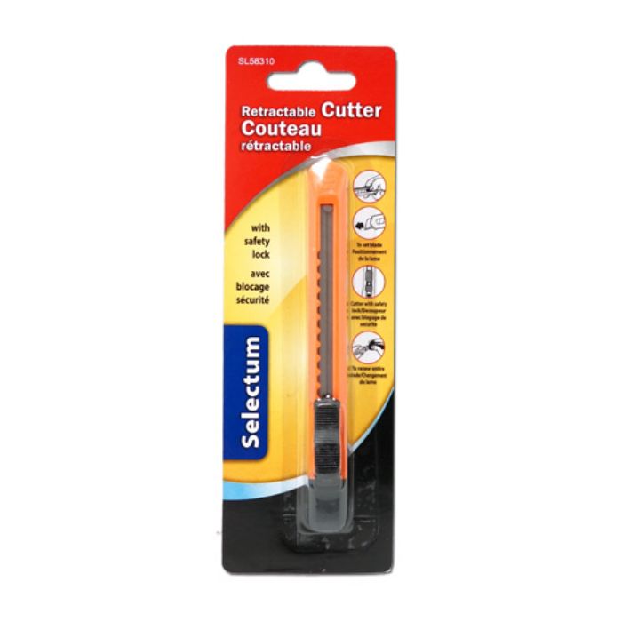 Couteau rétractable (exacto) gros orange Selectum