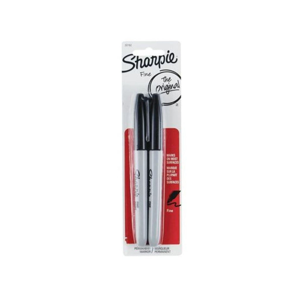 Marqueur permanent pointe fine Sharpie noir (paquet de 2)