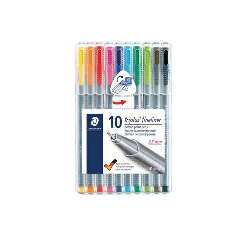 Crayon feutre fin 0,3mm Triplus Fineliner Staedtler (paquet de 10)
