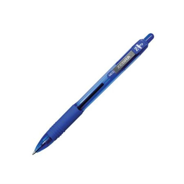 Stylo à bille rétractable pointe moyenne Zebra Z-Grip bleu