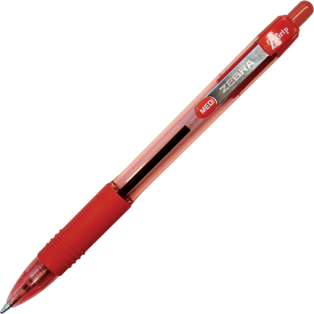 Stylo à bille rétractable pointe moyenne Zebra Z-Grip rouge