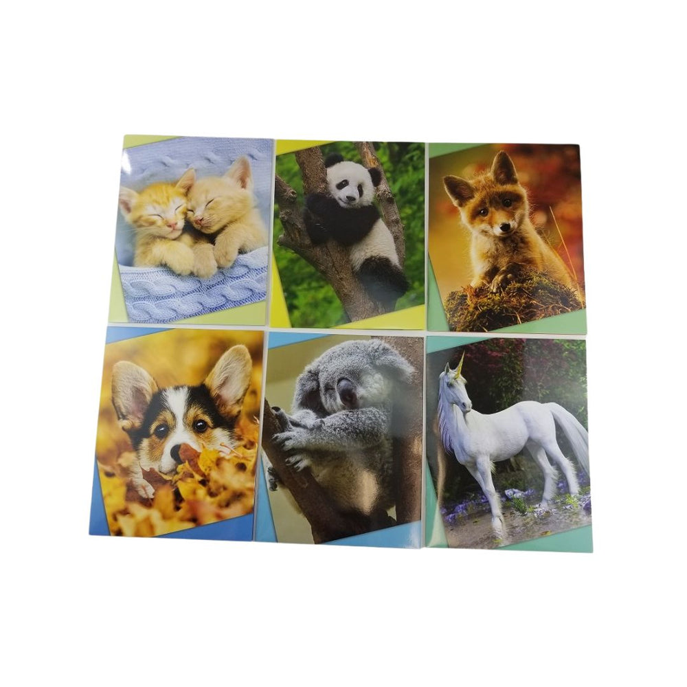 Duo-tang en carton ciré à 2 pochettes bébé animal