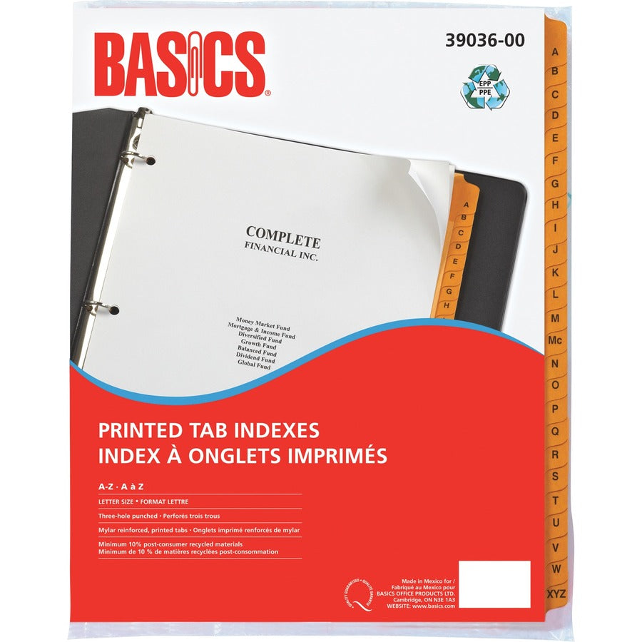 Feuille intercalaire alphabétique (paquet de 25)
