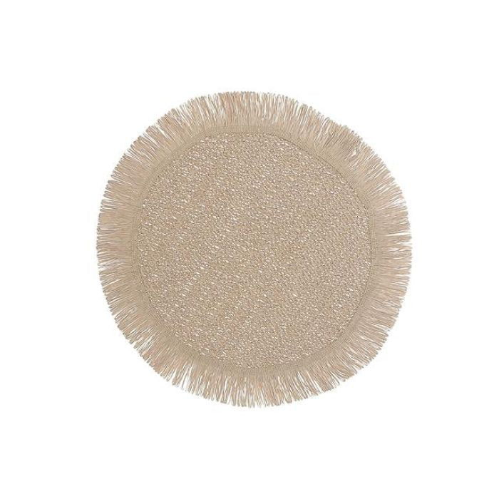Napperon rond 15 po tissé avec franges