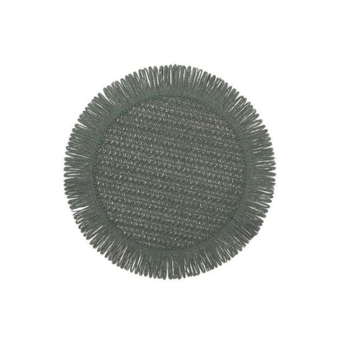 Napperon rond 15 po tissé avec franges