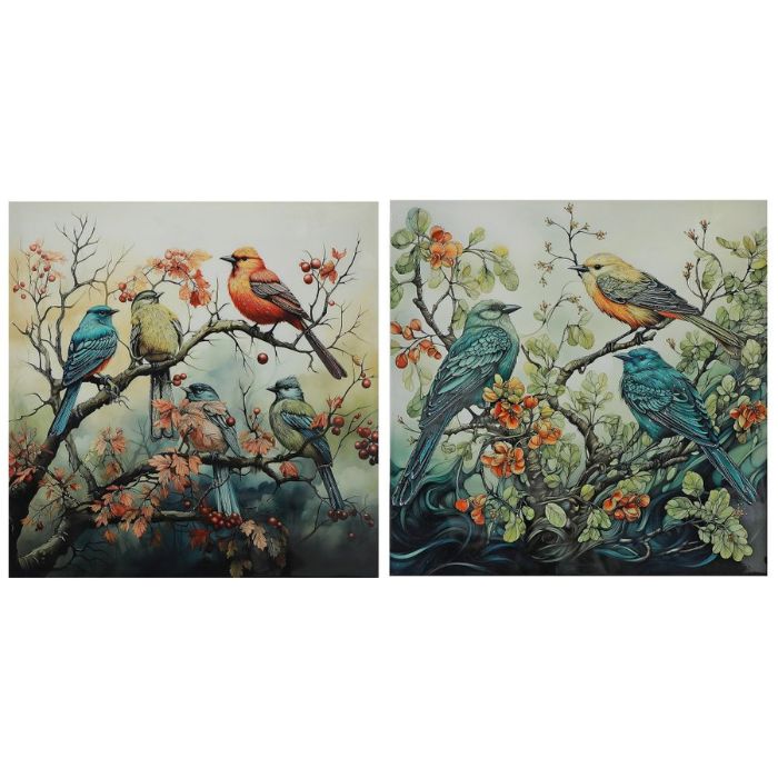 Cadre mural 20 po x 20 po oiseaux avec finition laquée