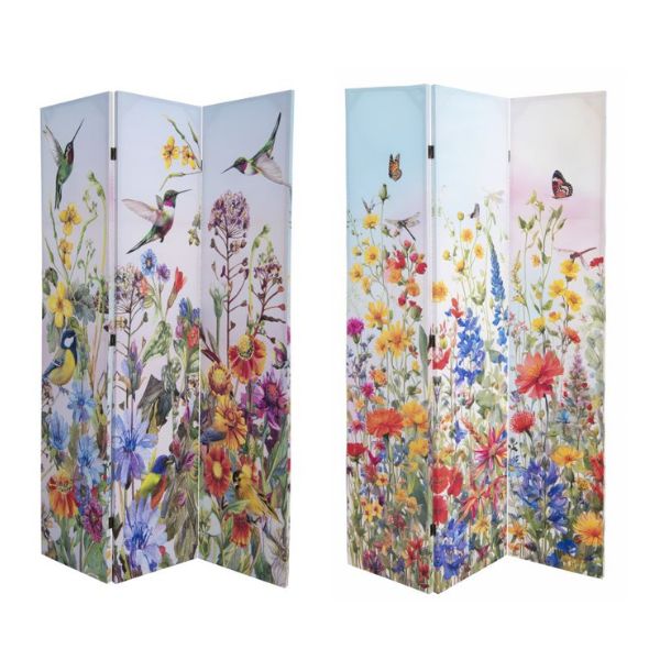 Paravent 3 sections 45 po x 70,9 po jardin botanique