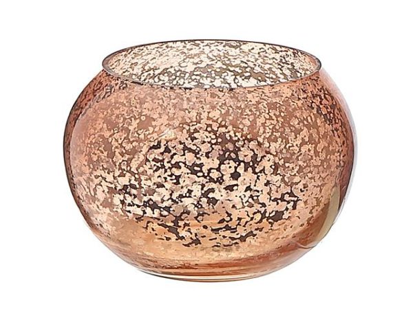 Porte-chandelle en verre à motif de diamant bronze 4 po