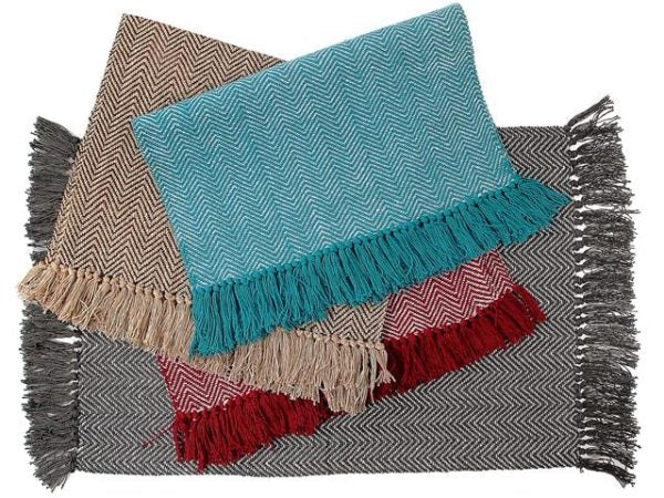 Tapis en coton 20 po x 32 po avec frange