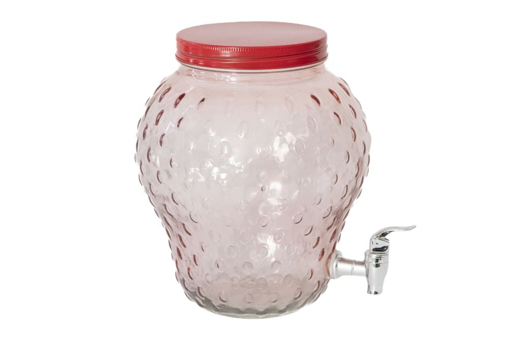 Distributeur de boisson en verre 10,85 po x 8,78 po x 10,3 po en forme de fraise