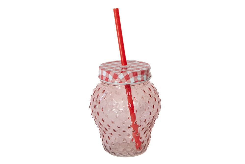Verre à paille en verre 3,94 po x 3,94 po x 4,92 po en forme de fraise