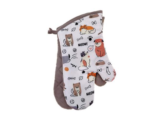 Mitaine pour le four 7 po x 14 po Chiens et chats (paquet de 2)