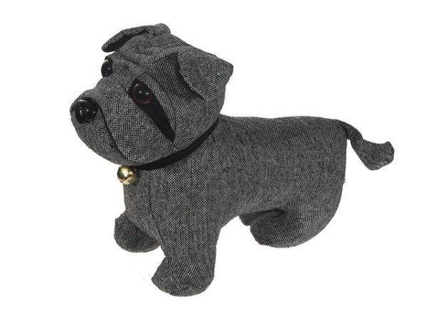 Butoir de porte 13 po x 9 po chien gris avec une clochette