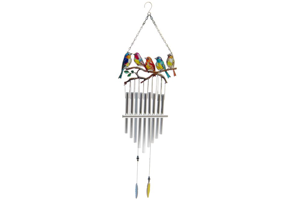 Carillon 29 po 5 oiseaux sur une branche