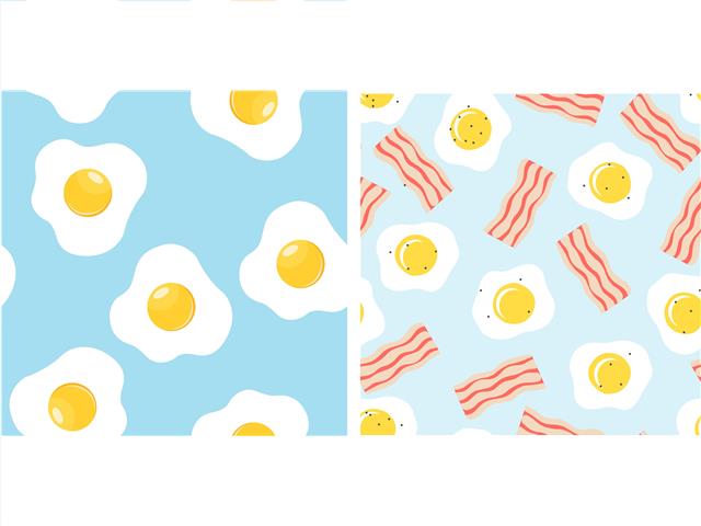 Lavette suédoise 8 po x 7 po oeufs et bacon (paquet de 2)