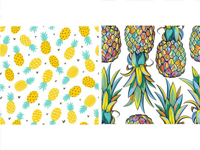 Lavette suédoise 8 po x 7 po ananas (paquet de 2)