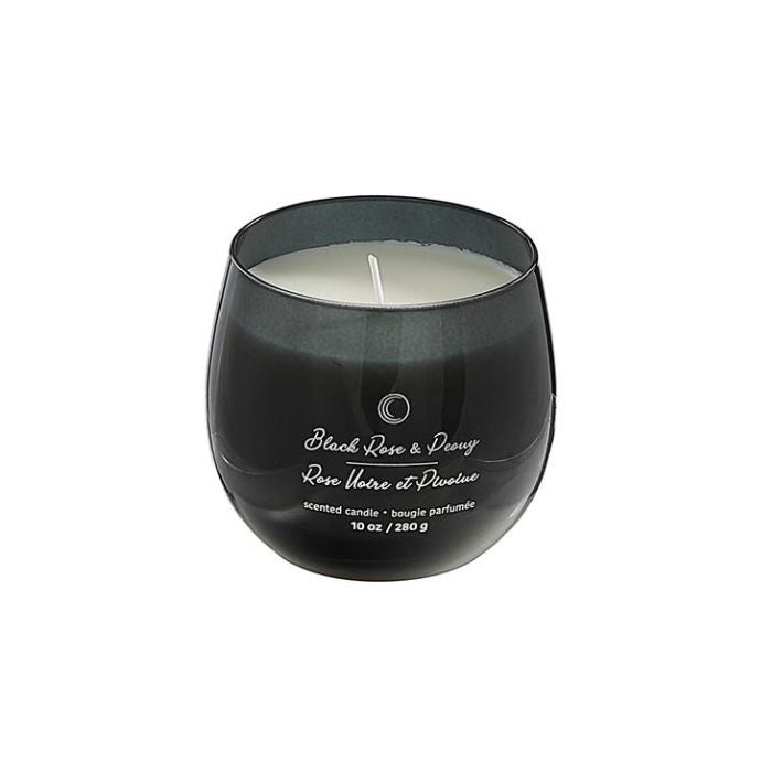 Chandelle parfumée pot noir 10 oz rose noire et pivoine