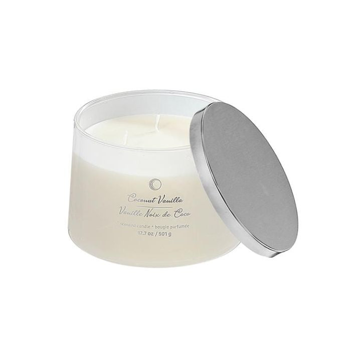 Chandelle parfumée pot blanc 17,7 oz vanille et noix de coco
