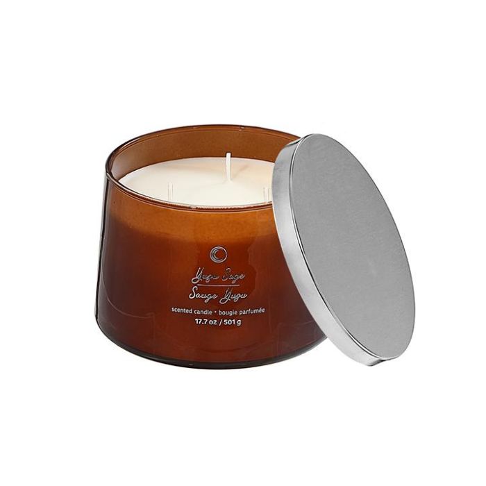 Chandelle parfumée pot brun 17,7 oz rose sauge yuzu