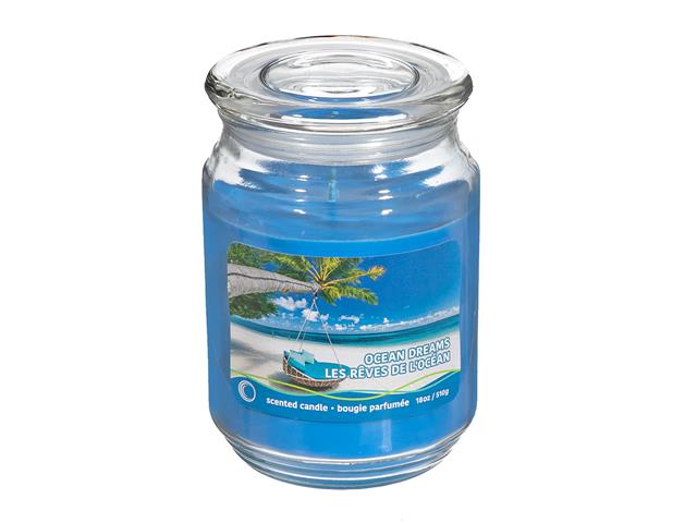 Chandelle pot en vitre 18 oz rêves de l'océan