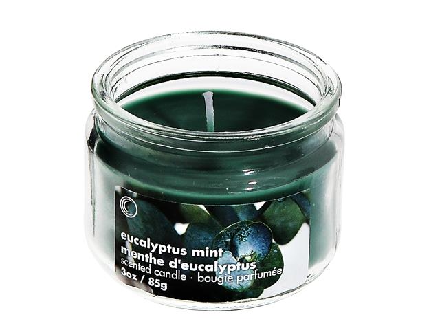 Chandelle pot en vitre 3 oz eucalyptus menthe